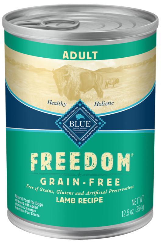 Blue canned dog store food