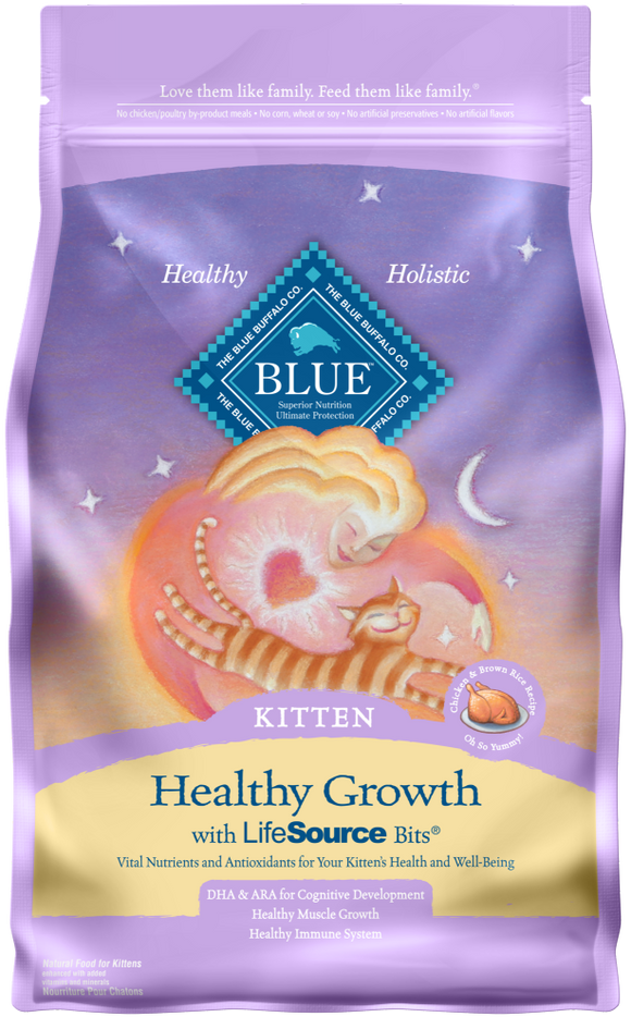 Blue Buffalo Healthy Growth Natural Chicken & Brown Rice Kitten Dry Cat Food