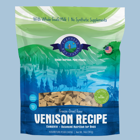 Shepherd Boy Farms Venison Harvest Freeze Dried Dog Food