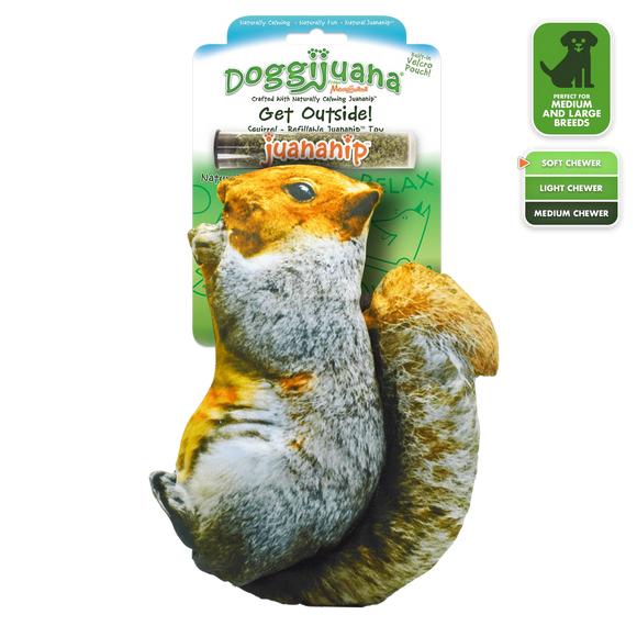 Doggijuana Get Outside Refillable Squirrel Toy