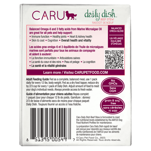 Caru Daily Dish Beef Stew for Dogs