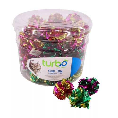 Coastal Pet Turbo Krinkle Balls Bulk Cat Toy Bin