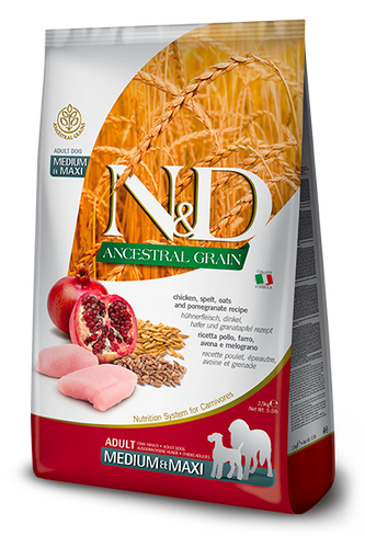 Farmina N&D Ancestral Grain Canine Chicken & Pomegranate Adult Medium & Maxi Food
