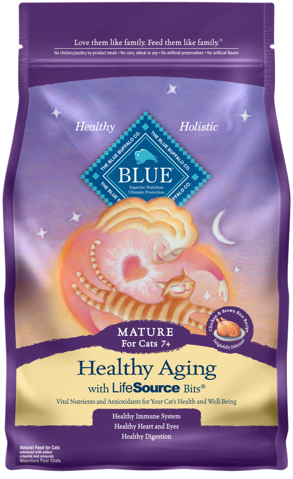 Blue Buffalo Healthy Aging Natural Chicken & Brown Rice Mature Dry Cat Food