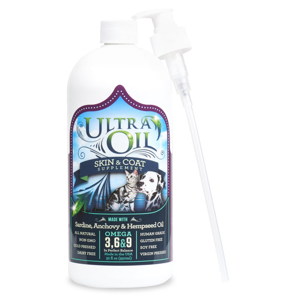 Ultra Oil Skin and Coat Supplement For Dogs and Cats (32 oz)