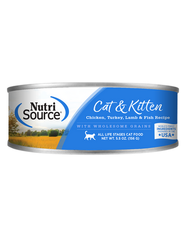 NutriSource® Chicken, Turkey, Lamb & Fish Formula Healthy Wet Cat & Kitten Food (5-oz, single)